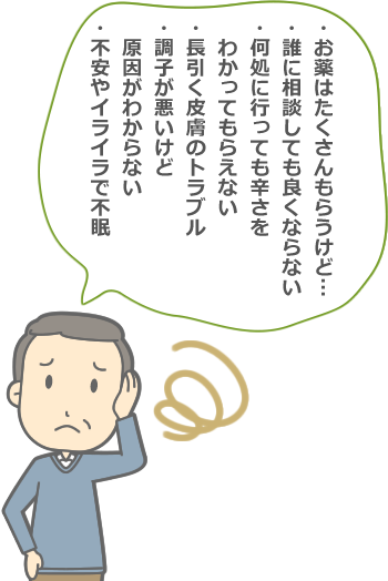 困っている男性のイラスト
